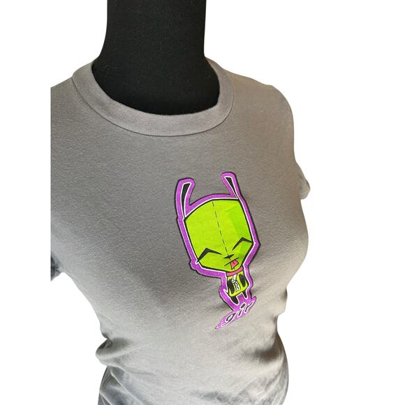 Nickelodeon Cartoon Invader Zim GIR Baby Tee Gray Size Medium - Picture 2 of 4